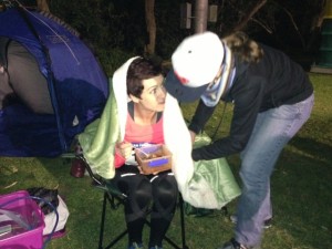 Dinner at the 70km mark