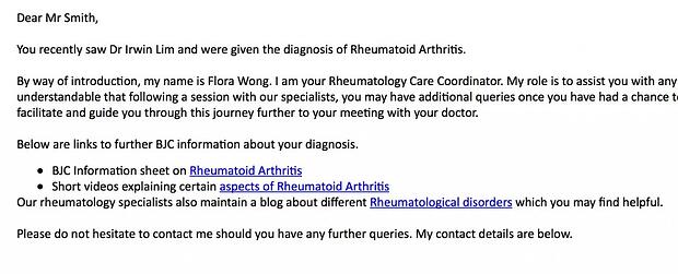 RCC 1st email