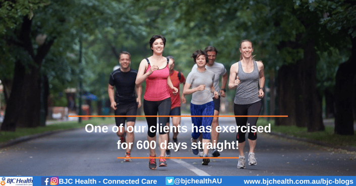 One of our clients has exercised for 600 days straight!