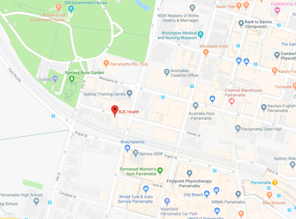BJC Health Parramatta Map