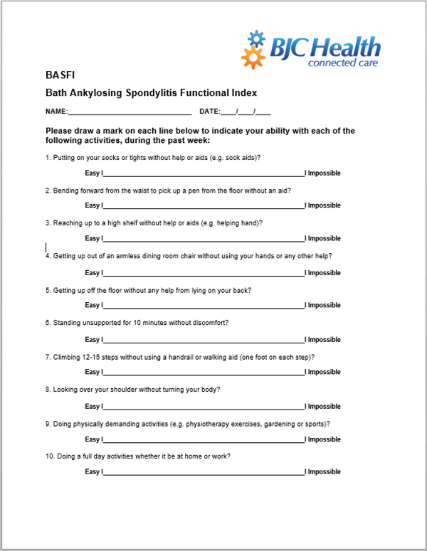 Bath Ankylosing Spondylitis Funcional Index