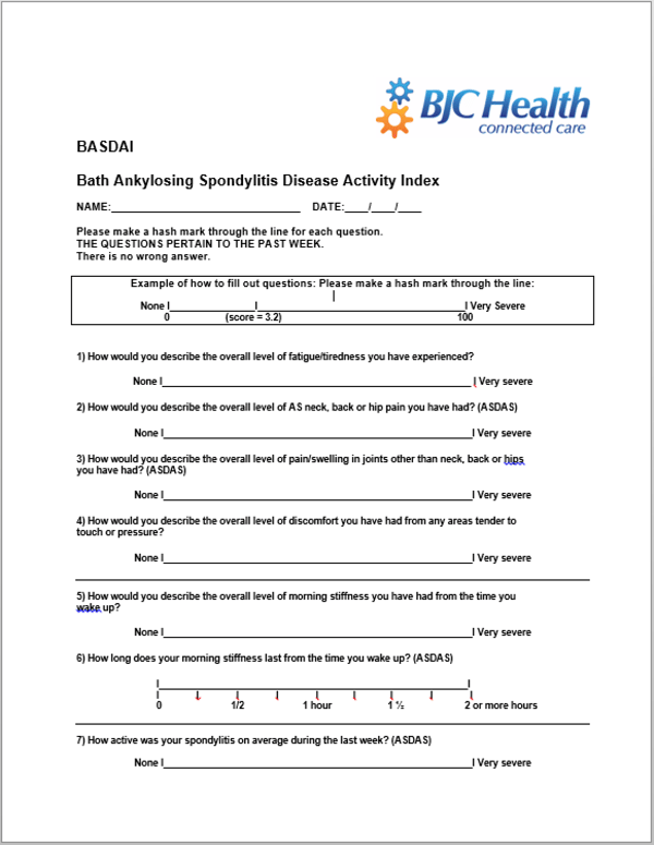 Bath Ankylosing Spondylitis Funcional Index